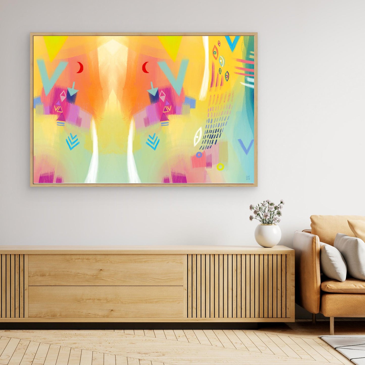 Anticipation 90x60cm, Oak framed