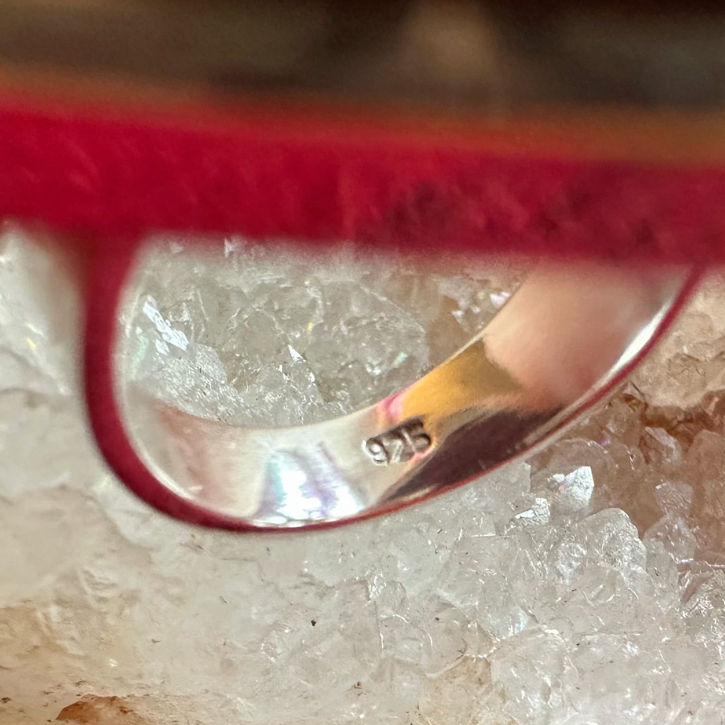 Treasure: Pre-loved Raw Ruby Silver Ring ~ Size Q (8.5)