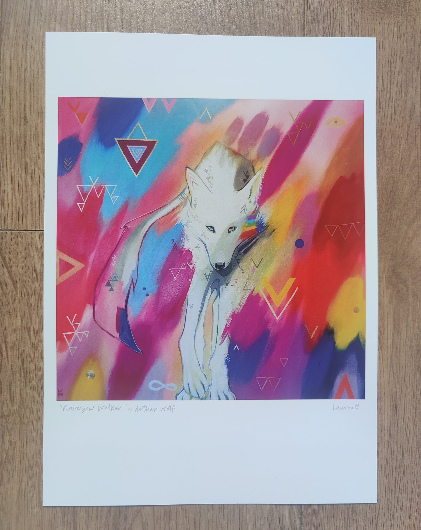Wolf: A4 Art Print ~ Rainbow Walker (Aether Wolf)