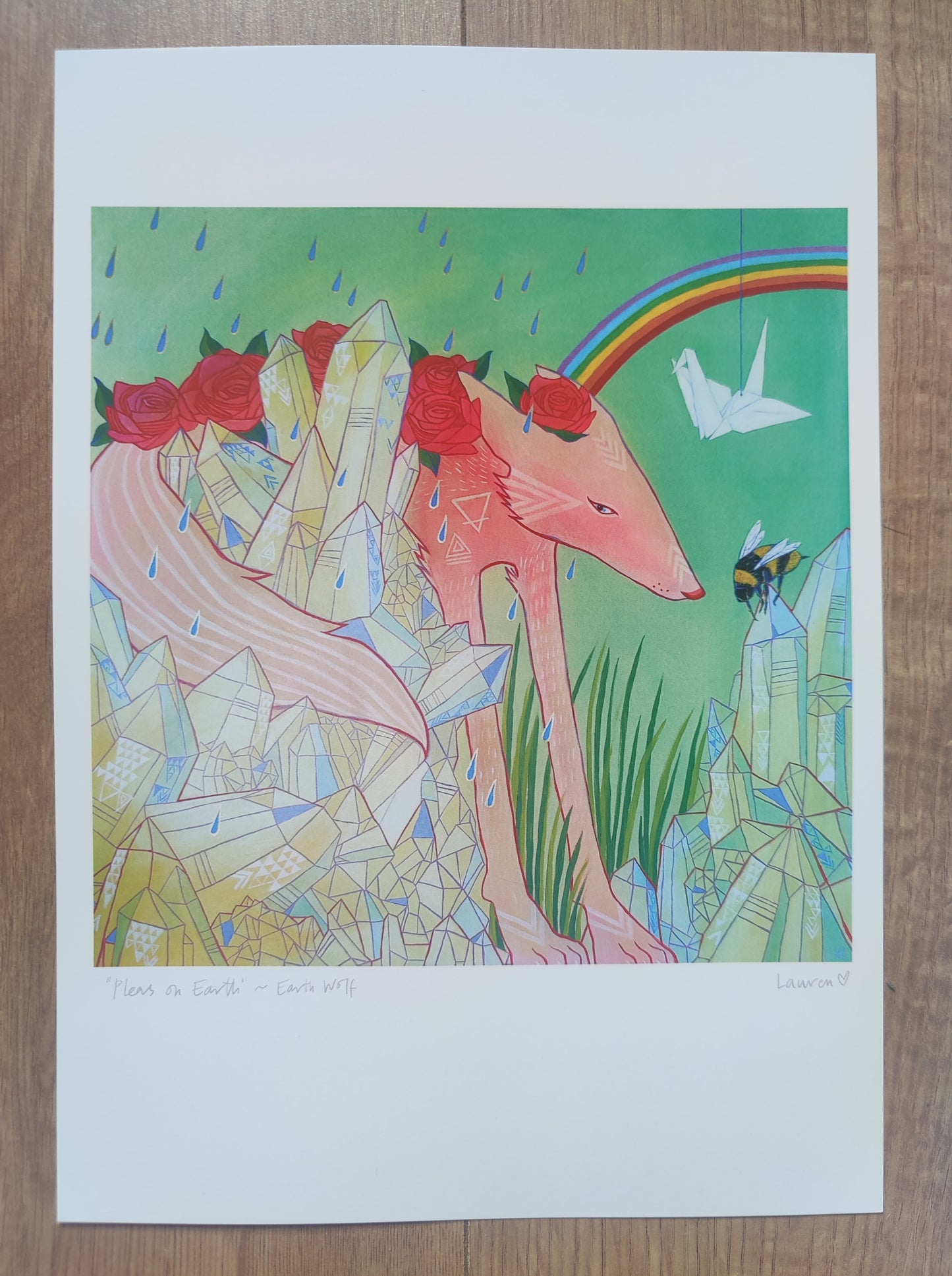 Wolf: A4 Art Print ~ Pleas On Earth (Earth Wolf)