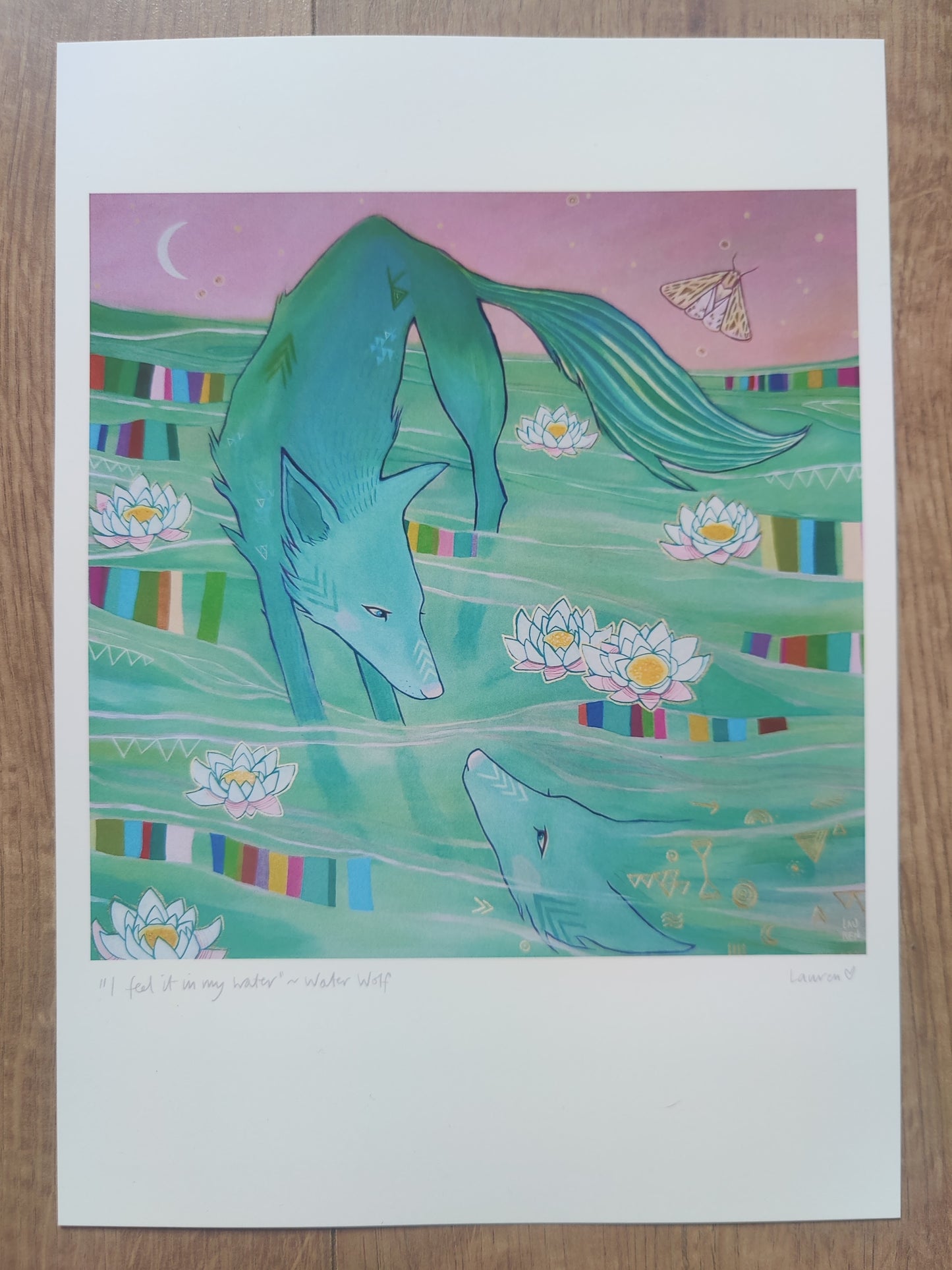 Wolf: A4 Art Print ~ I Feel It In My Water (Water Wolf)