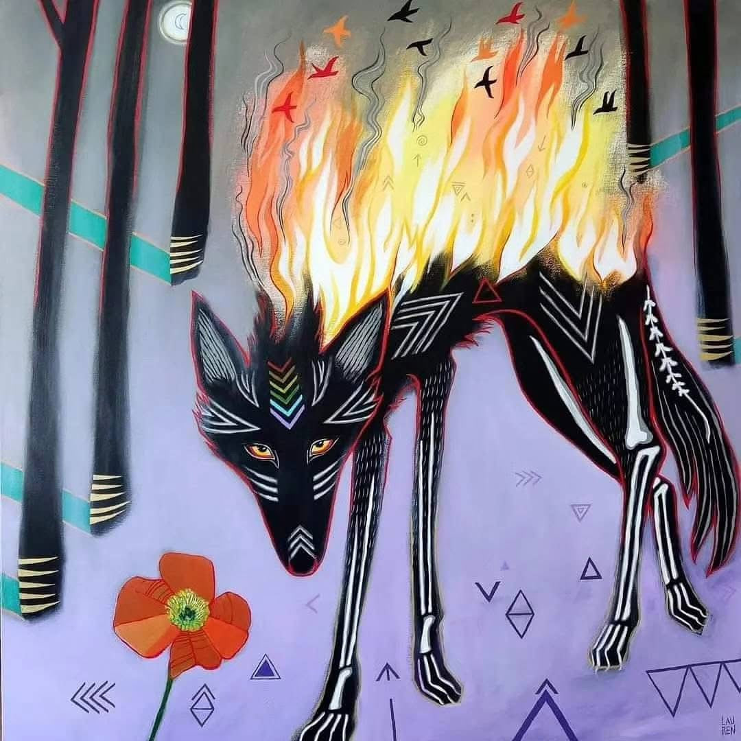 Wolf: A4 Art Print ~ On Fire (Fire Wolf)