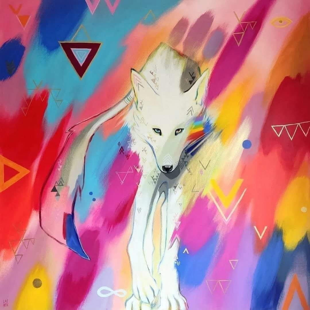Wolf: A4 Art Print ~ Rainbow Walker (Aether Wolf)